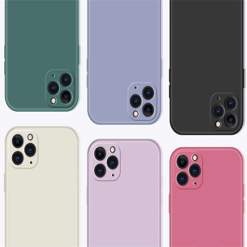 Роскошный чехол из жидкого силикона для Apple iPhone 11 12 Pro Max mini SE 2020 X XR XS 7 8 Plus