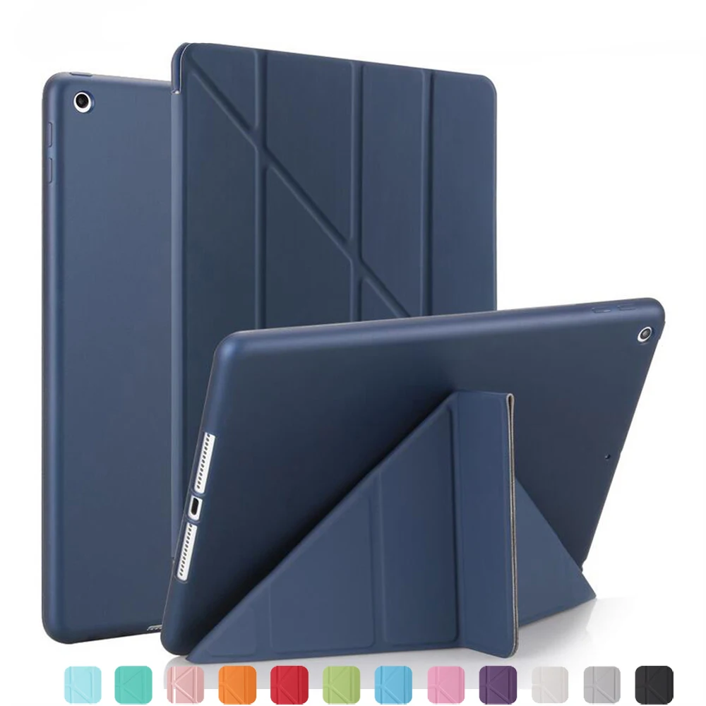Чехол для iPad air 1 iPad 5 A1474, A1475, A1476, мягкий силиконовый чехол из ТПУ с откидной крышкой из искусственной кожи