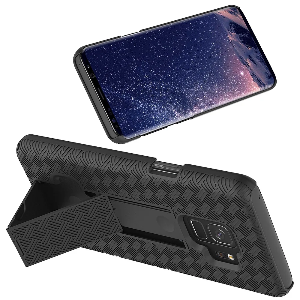 Для телефона Чехол с подставкой и поворотный пружинный зажим для ремня samsung S7/8/9