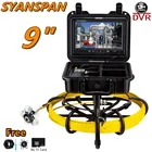 Промышленный эндоскоп SYANSPAN с функцией видеозаписи, камера для обследования труб с цифровым видеорегистратором 9 дюймов, HD-экран 40 м, сливная труба для канализации 1000TVL