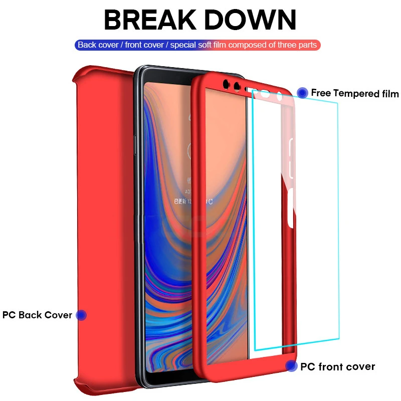Роскошный чехол с полным покрытием 360 градусов для Samsung Galaxy A9 2018 A8 A7 A6 A5 A3 2017 J8 J7 EU