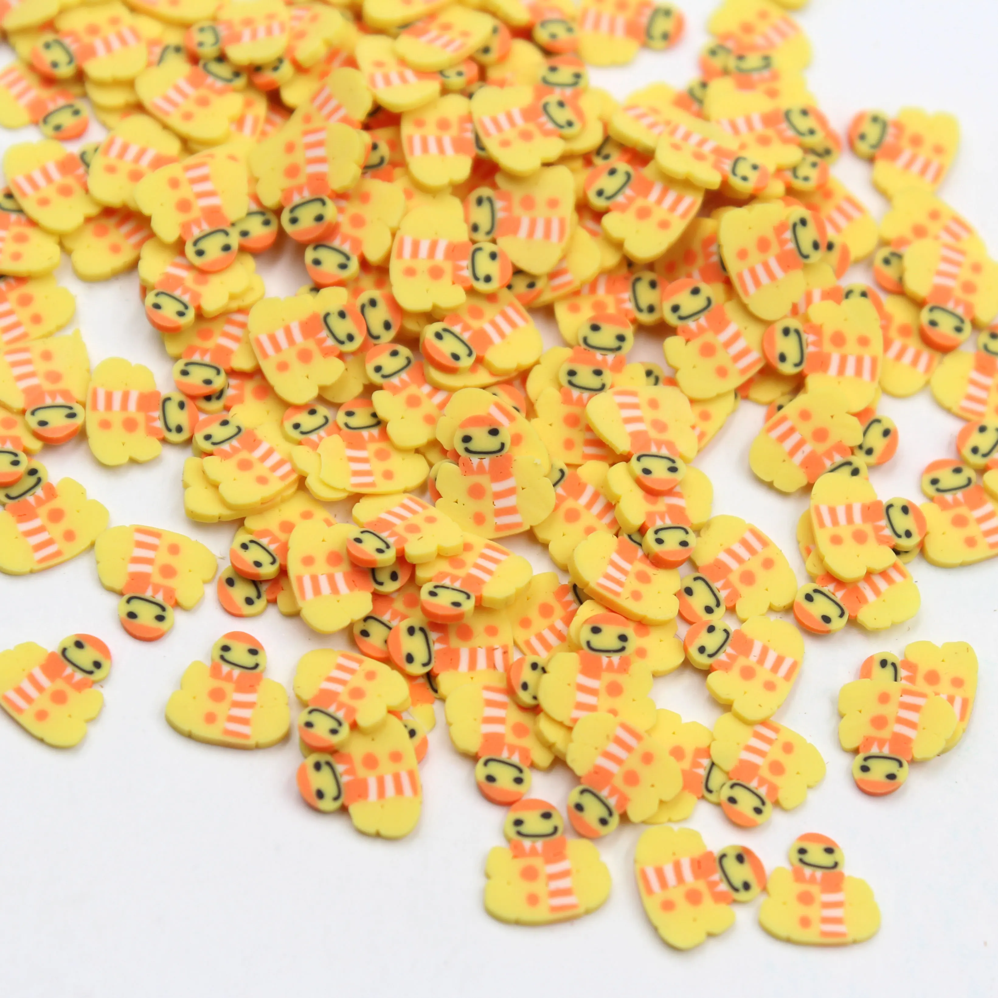 100 г/лот желтый Снеговик ломтиков из полимерной глины посыпка для Рождественская