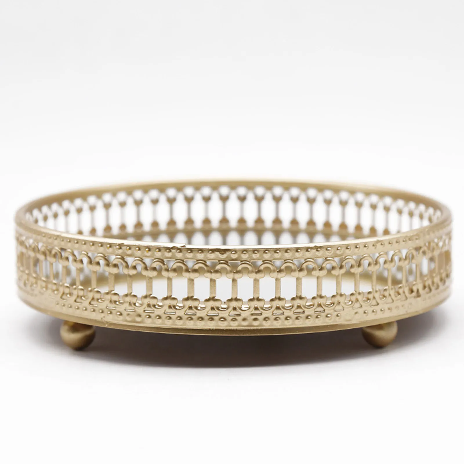 Поднос для хранения ювелирных украшений настольный декоративный лоток золотого