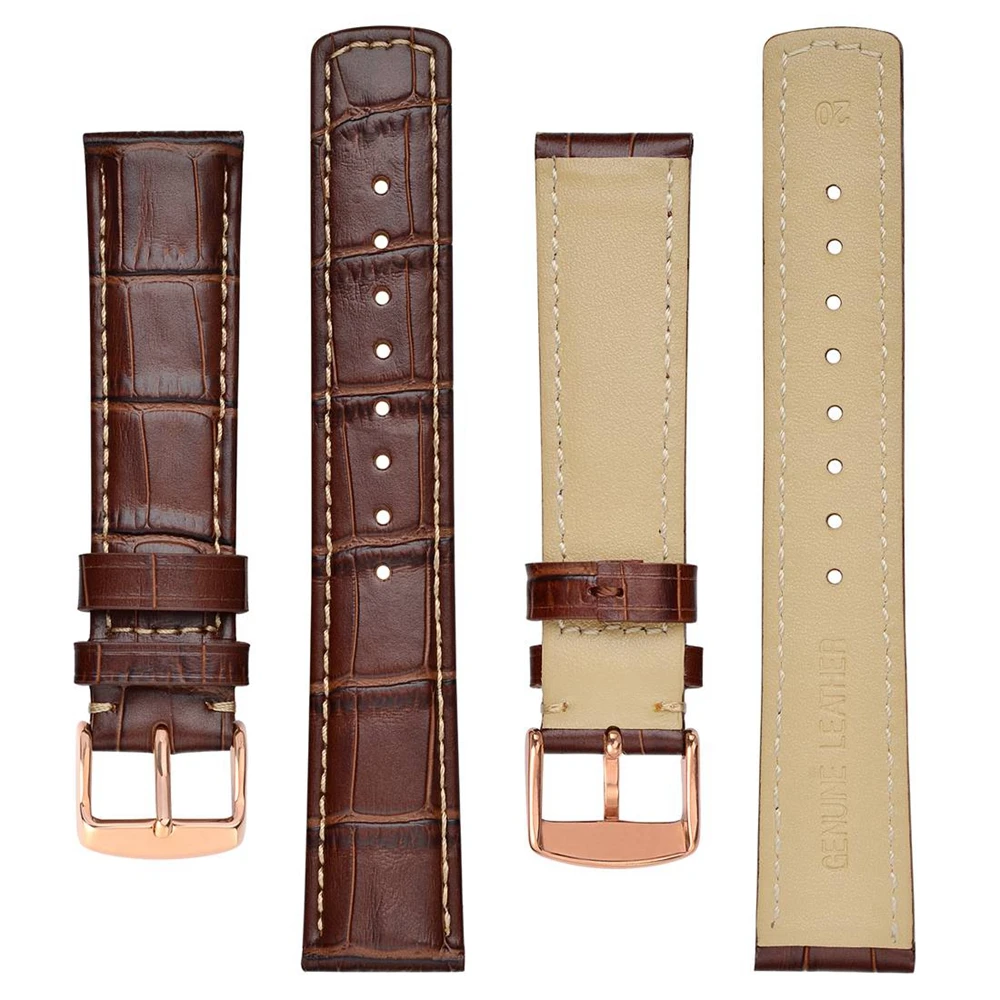 Кожаный ремешок для часов Anbeer сменный из крокодиловой кожи мужчин и женщин