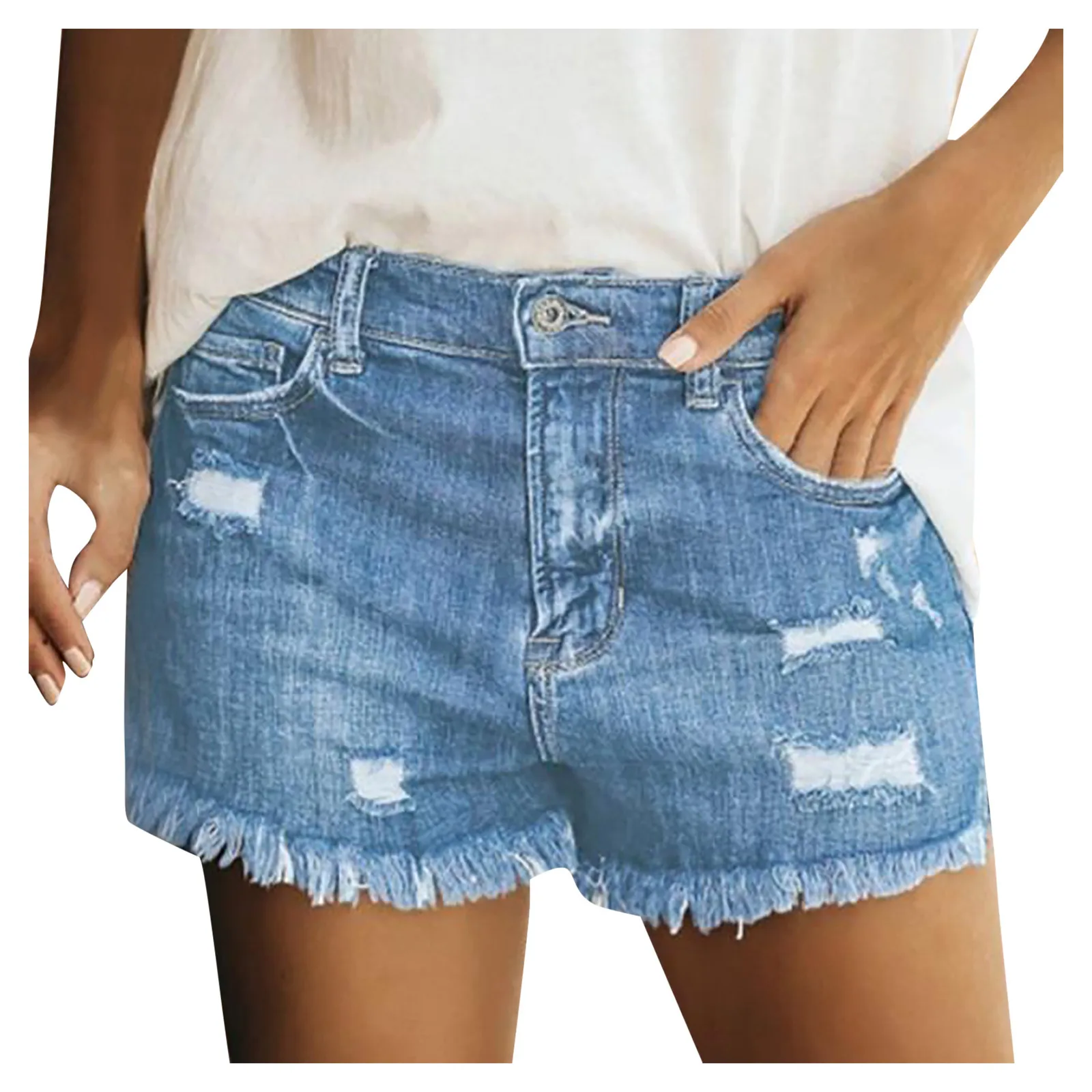 

Plus Size Sexy Ripped Denim Hot Jeans Stretch Skinny Denim Shorts High Waisted Women Hole Torn Jegging Baggy Hole Jean Pants