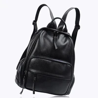 female luxury backpack black color women backpack high qulaity pure leather shoulder bags student bag black backpack