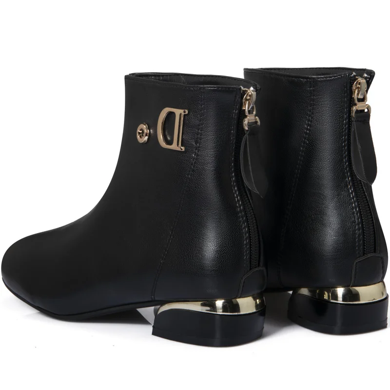 

Женские ботильоны на низком каблуке, повседневные ботинки из искусственной кожи на молнии, осень 2021