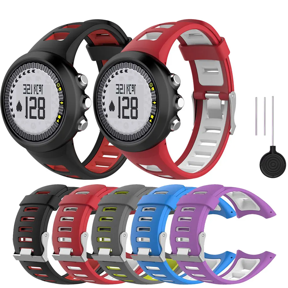 Silicone WatchBand For SUUNTO Quest M1 M2 M4 M5 M Series Smart Watch Band Strap Wristband Accessories Dual Colors water proof |