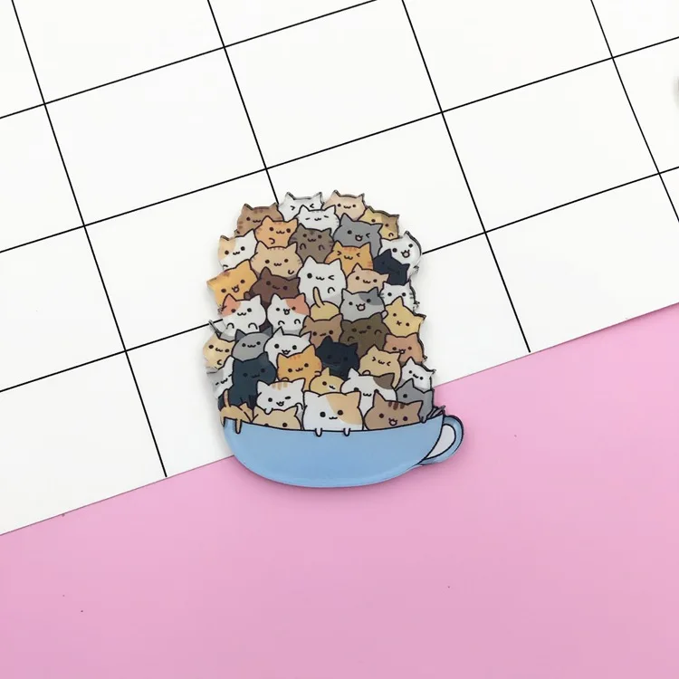 

Sailing Rain Animal Cat Dog Pig Rabbit Brooches Cute Girl Children Kawaii Women Brooch Bag Clothes Accessories Acrylic Pin
