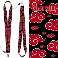 japanese hot anime cosplay red cloud cartoon neck strap lanyards id badge card holder keychain mobile phone strap gift women men