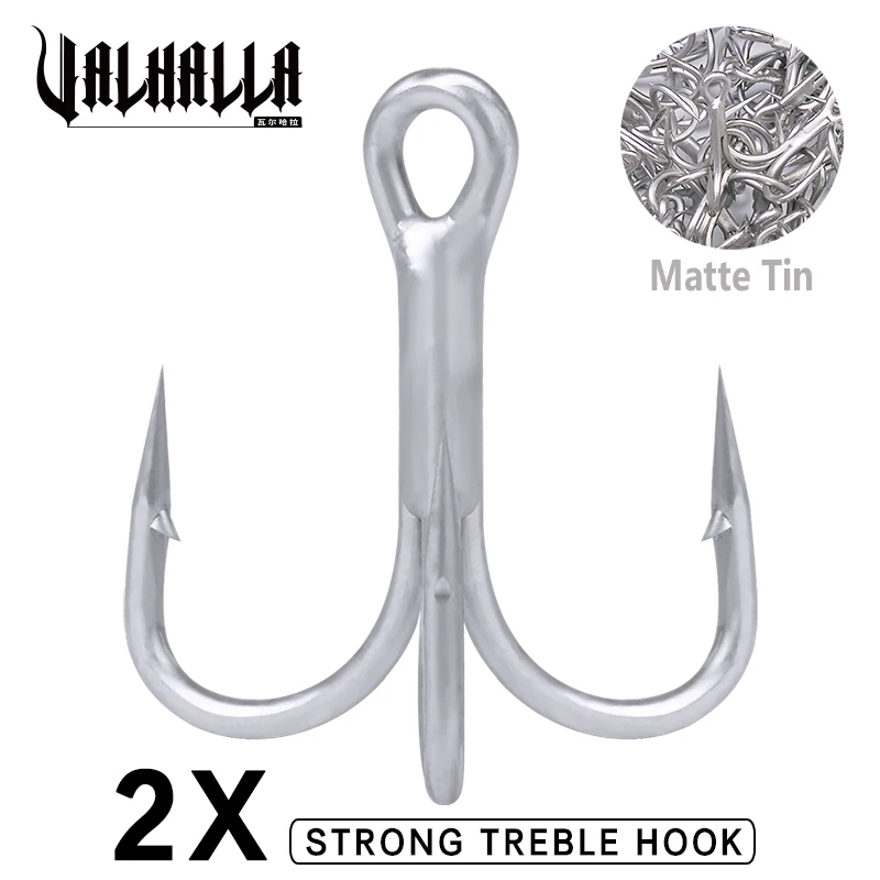 Рыболовные крючки VALHALLA 50 шт./лот матовые тройные Крючки из олова 8 #-2/0 # рыболовный