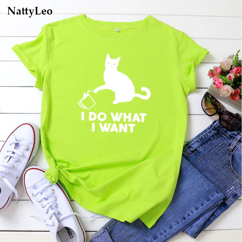 

White Cat Letters Print Fashion T Shirt 100%Cotton Plus Size Summer T-Shirt O Neck Short Sleeve Tees TShirt Women Sexy Tops