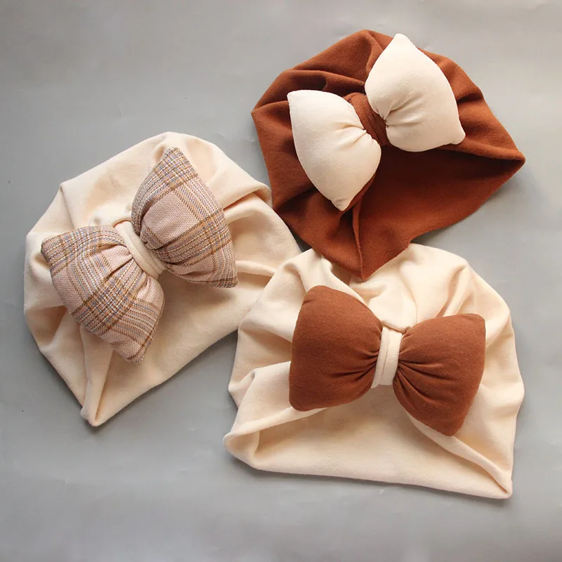 

Baby Hat Forehead Protection Spring Autumn Winter Models of Infants Toddlers Warm Children Bow Head Hat for Newborn Baby Cotton