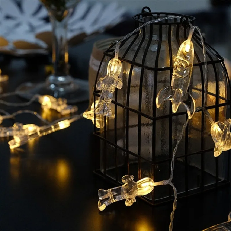 Инопланетяне астронавты космический корабль НЛО светодиодный гирлянда