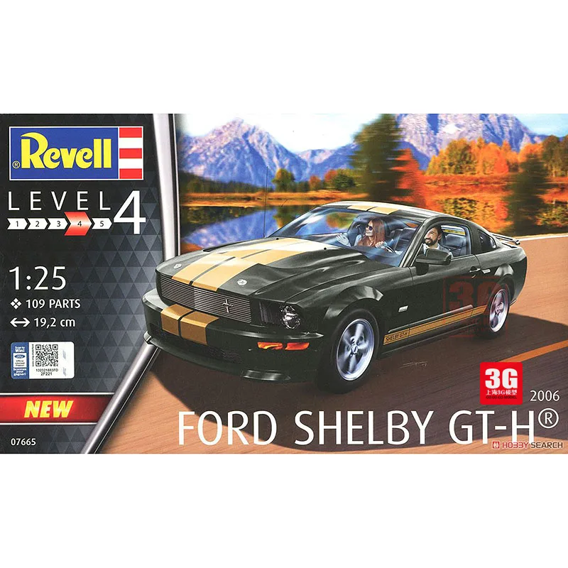 

Revell static assembled car model 1/25 scale Ford Mustang Shelby GT-H sports car model kit 07665