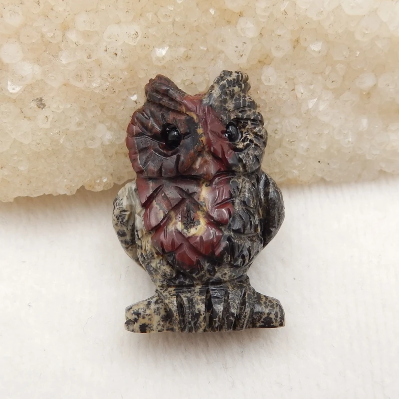 Натуральная резная яшма чохуа с совами подвеска из бисера ювелирные аксессуары