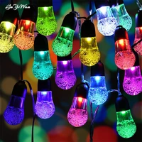 outdoor festival waterproof 30led crystal ball low pressure g40 courtyard decoration string lamp solar bubble ball string