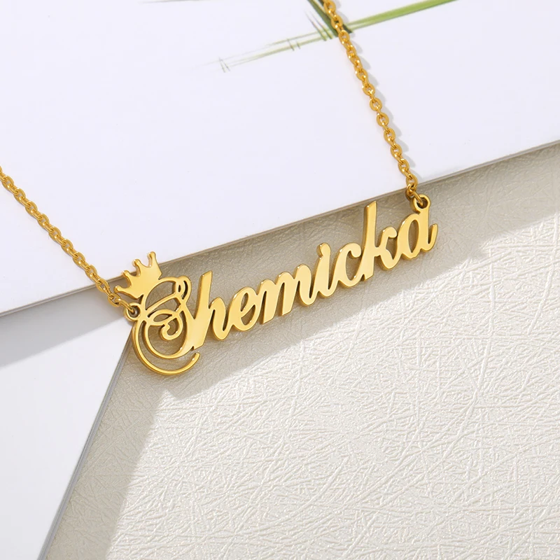 Rose Gold Color Personalized Customized Cursive Name Crown Ankles Leg Chain Bracelet Foot Jewelry Women Men Summer Party