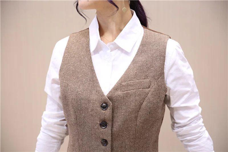 Женский винтажный жилет Блейзер элегантный повседневный пиджак весна лето осень
