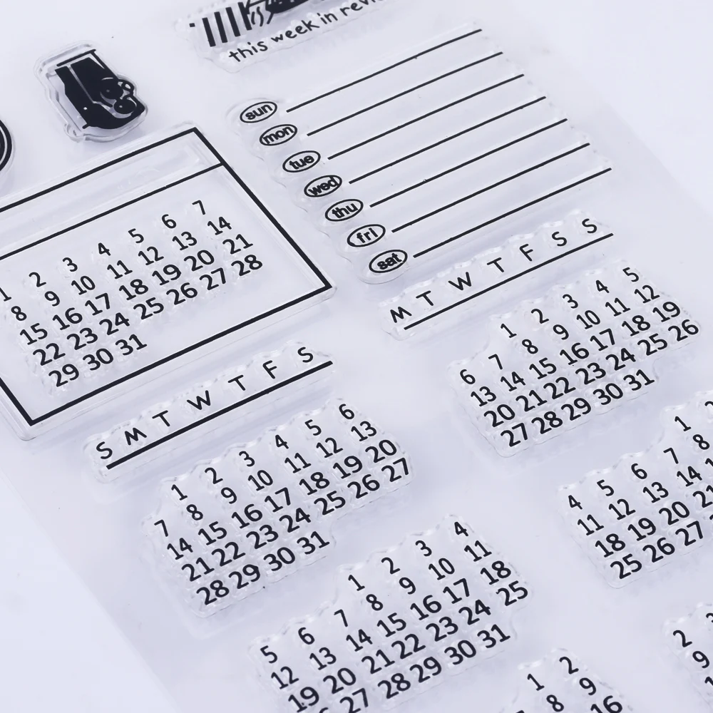 Календарь шаблон прозрачный штамп сделай сам силикон резиновый пустой