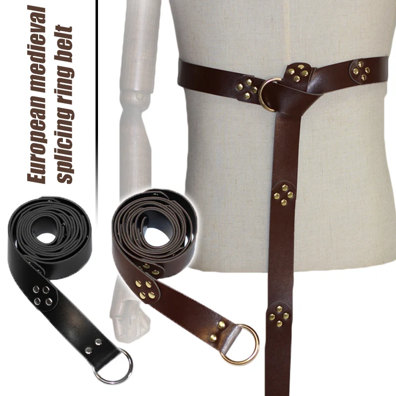 Мужской кожаный ремень-кольцо для косплея | Тематическая одежда и униформа