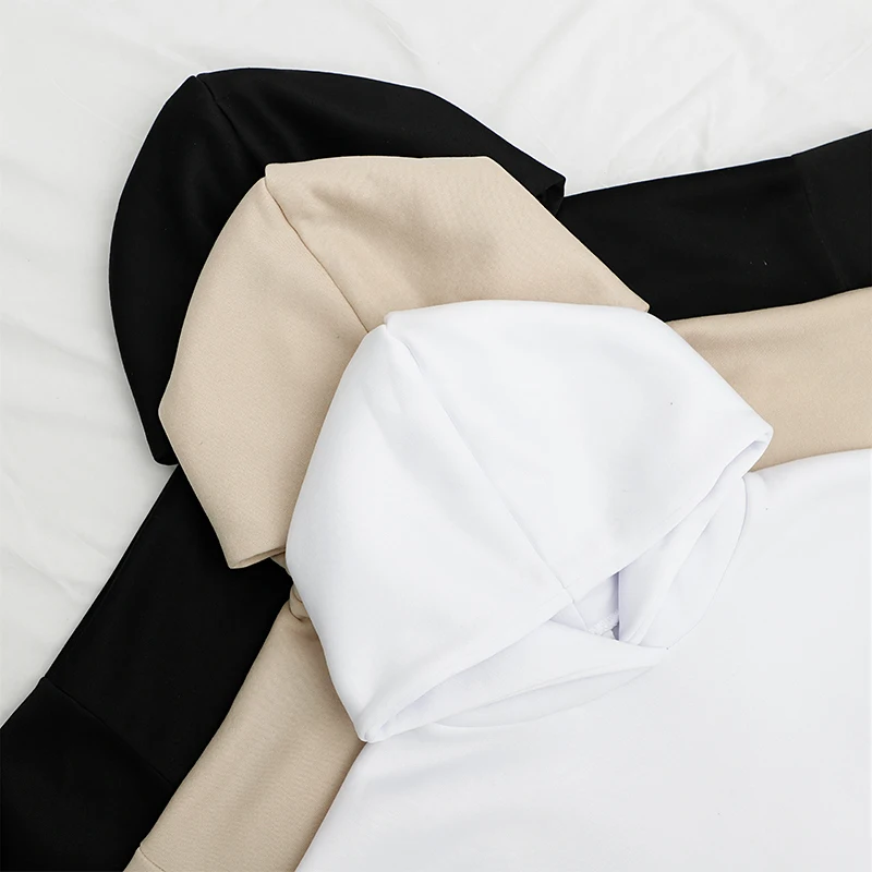 

Autumn Thickening Split Women's Sweatshirts Long Sleeve Female Hoodies Solid Simple Streetwear All-Match Casual Ladies Clothes