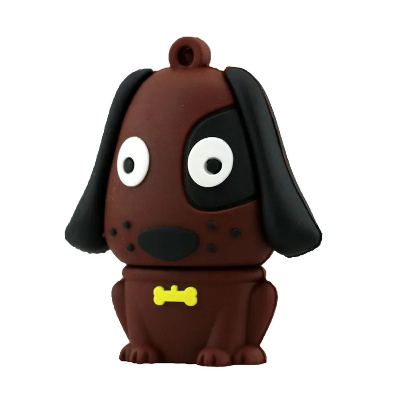 USB флеш-накопитель с животным бульдогом, флеш-накопитель с мультяшным питомцем, USB карта памяти для хранения 4 ГБ 8 ГБ 16 ГБ 128 ГБ, мини-флешка с желтой собакой, подарки