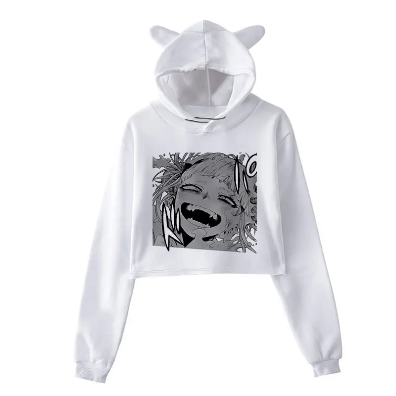 Укороченный топ с капюшоном и принтом Моя геройская Академия 2021