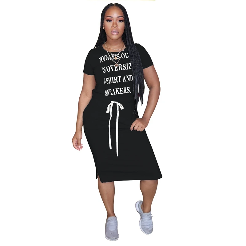 Платье женское хлопковое средней длины повседневная Облегающая рубашка с