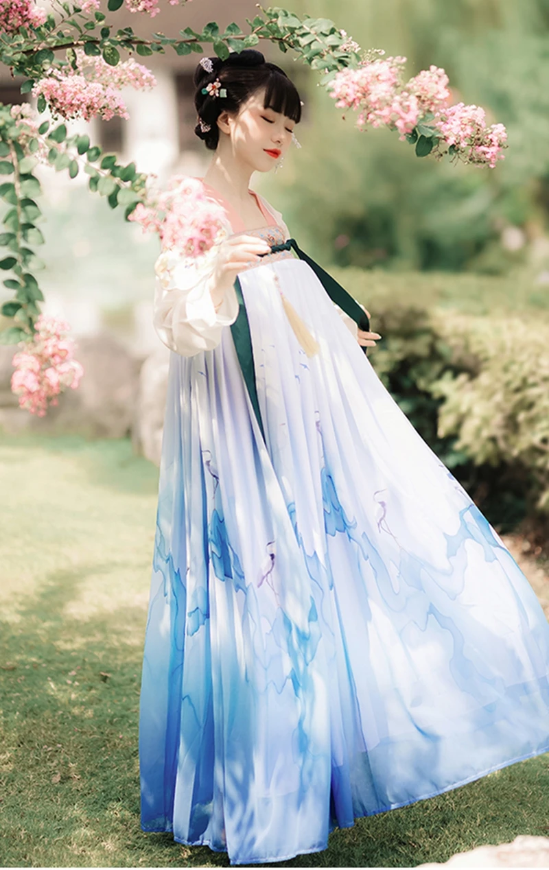 Ханьфу китайское платье Hanfu Женский старинный костюм традиционная Династия Тан