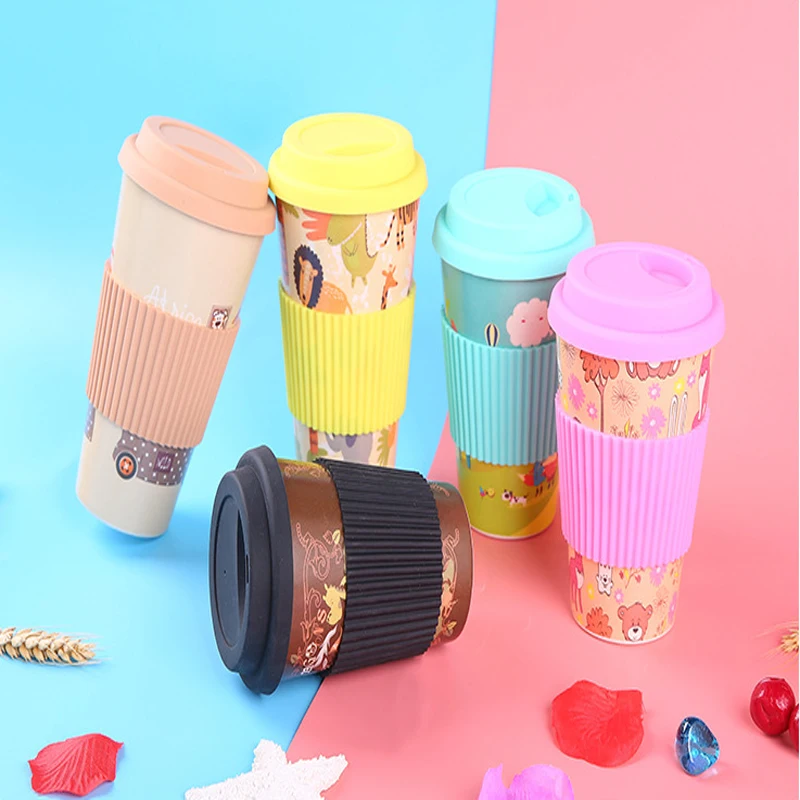 Дорожная чашка tumbler многоразовая из бамбукового волокна для здорового питания