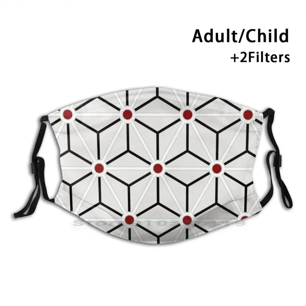 

Геометрический узор: Арт-Деко звезда: Бруклин Заммит: красный дизайн Пылезащитный фильтр смываемая маска для лица дети геометрический узор