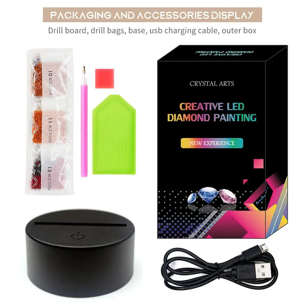 5D DIY алмазная живопись светодиодный светильник особой формы ночника для дня