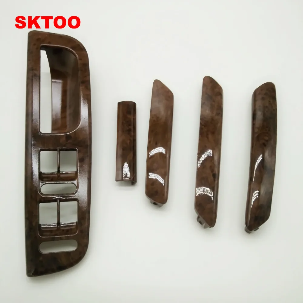 SKTOO 5 шт./комплект из красного дерева ручки внутри двери декоративные крышки для Vw