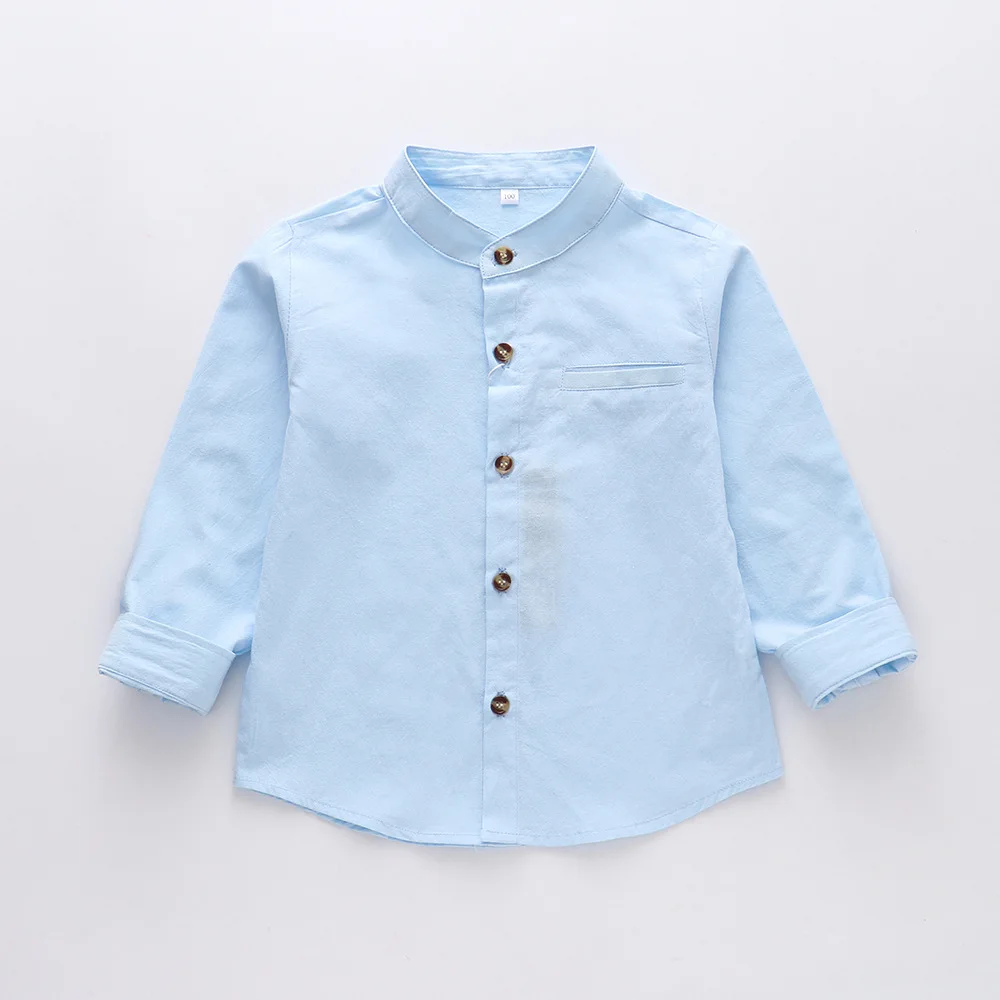 Blue Kindstraum/ г. Новые однотонные рубашки для мальчиков и девочек детская одежда с высоким содержанием хлопка осенняя одежда полной длины для детей DC176 - Цвет: Blue