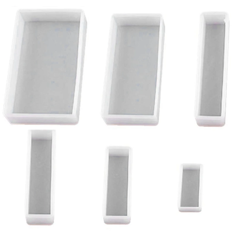 

6 Style Square Resin Mold Diy Transparency Flexible Silicone Molds For Coaster,Casting With Resin,Concrete,Cement And Polymer Cl