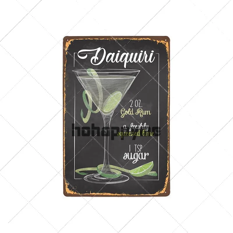 Коктейльные металлические жестяные вывески Mojito Ретро табличка Куба либр Москву мул настенный плакат паб клуб бар декоративные тарелки 20x30 см
