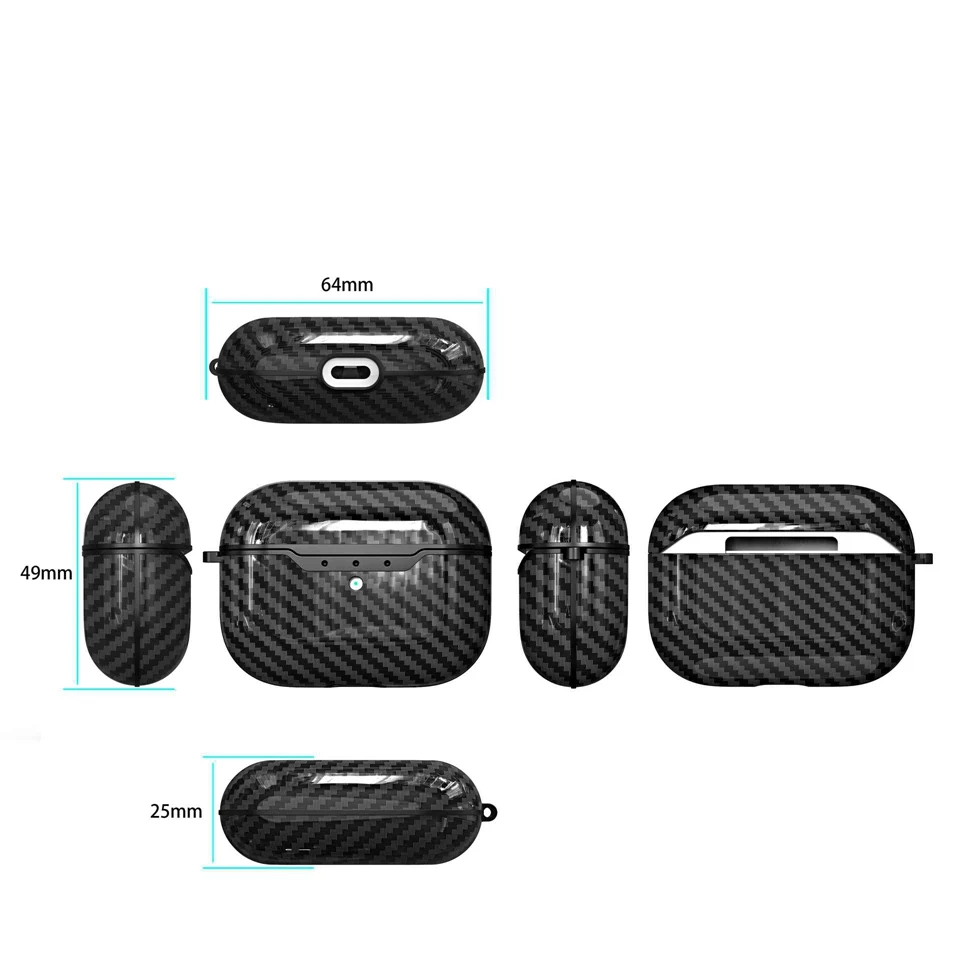 Чехол fundas для AirPods, чехол для Air Pods Pro 3, чехол для наушников, роскошный чехол из углеродного волокна/кожи личи, силиконовый чехол для Air Pods 1/2, чехол