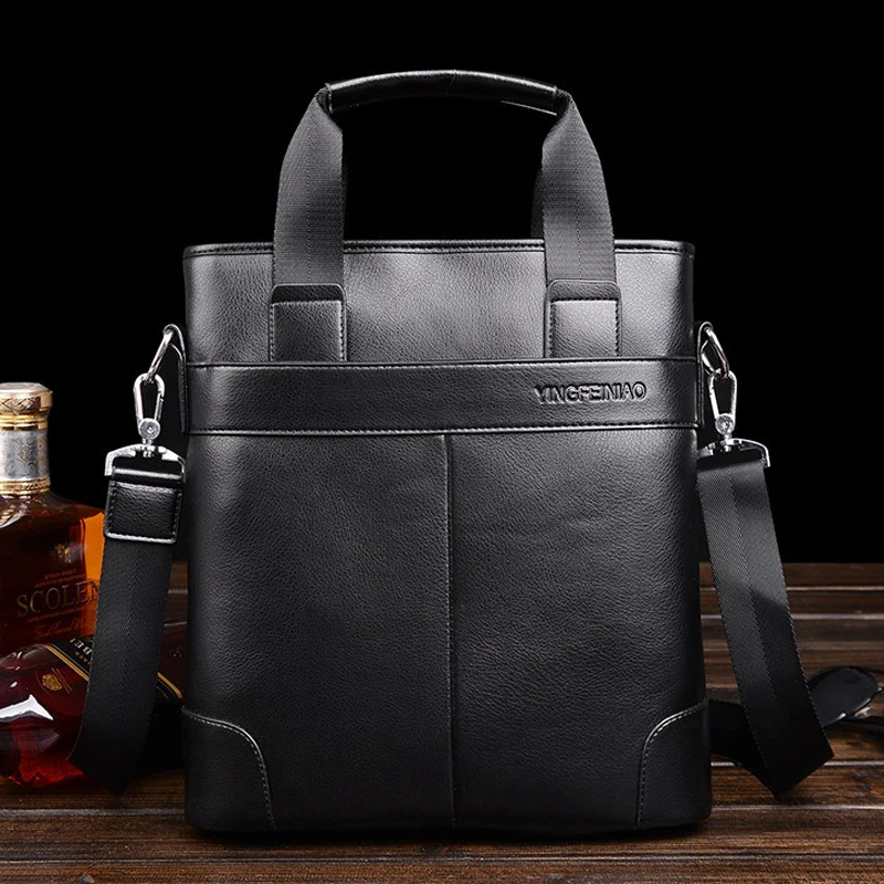 

Men's handbags Business Black Casual Bag pu leather Briefcase men's Tote bags Brown High quality male Business large capacity