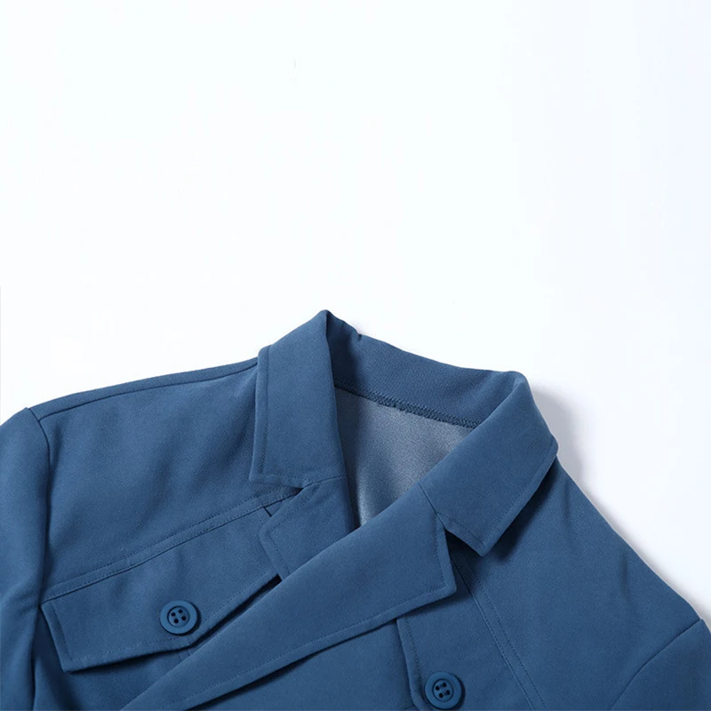 Misswim Elegant long sleeve crop top Blazer coat women Autumn buttons blazer female Cross strap fashion outwear Streetwear new