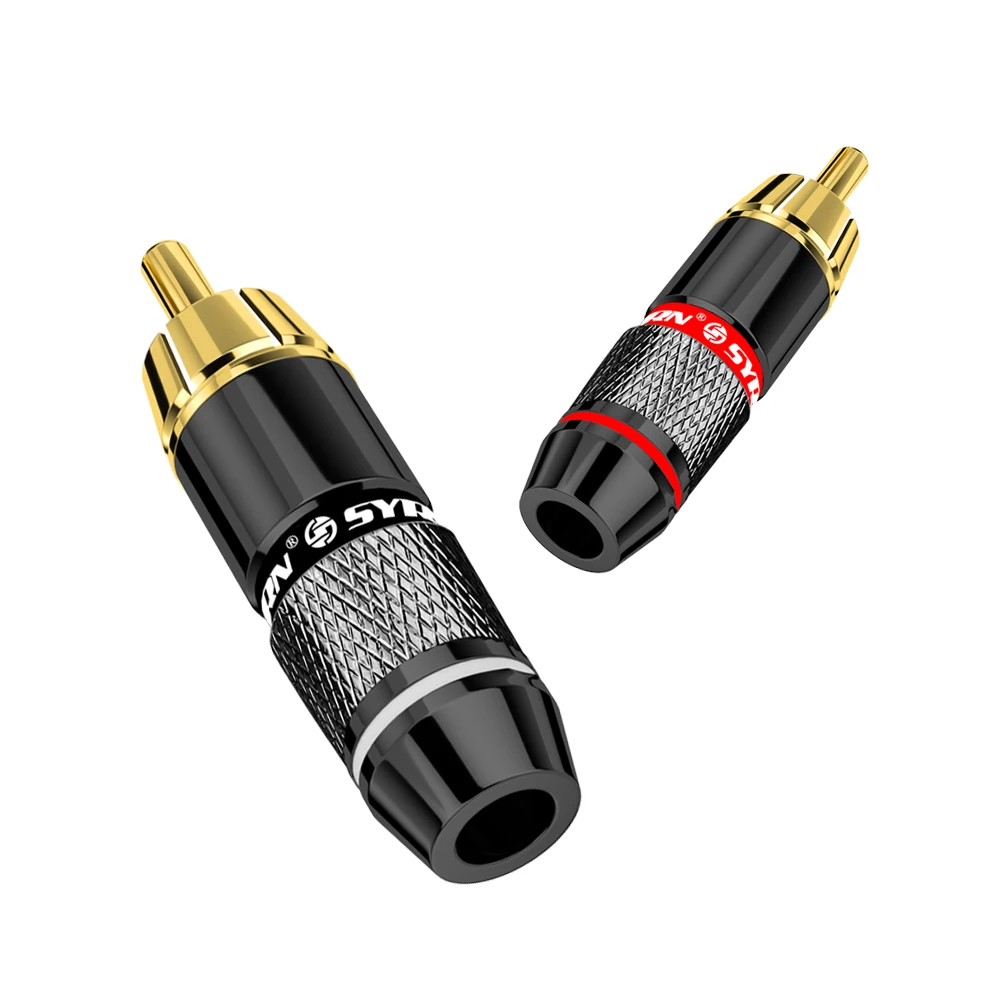 20 шт. Hi Fi RCA штекер 24 К позолоченный двойные самоблокирующиеся Разъемы в форме