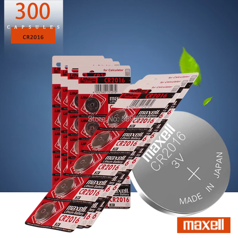 300 шт. литий ионные батарейки для maxell CR2016 3 в DL2016 ECR2016 LM2016 BR2016 CR 2016|Часовые