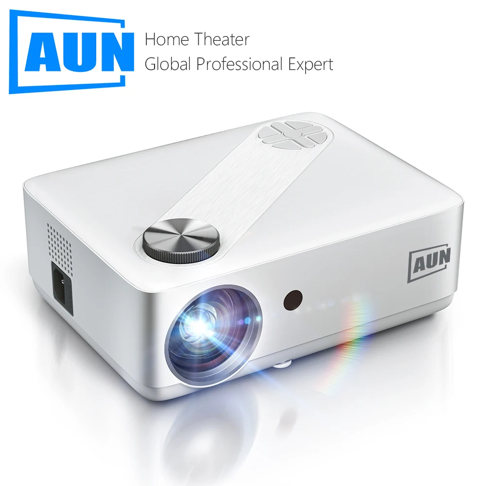 AUN AKEY8 Full HD проектор Android 9 видеопроектор декодирование 4K домашний кинотеатр ТВ-проектор лучевой светодиодный мини проектор для дома проэктор для дома шнего кинотеатра мобильный телевизор - изображение