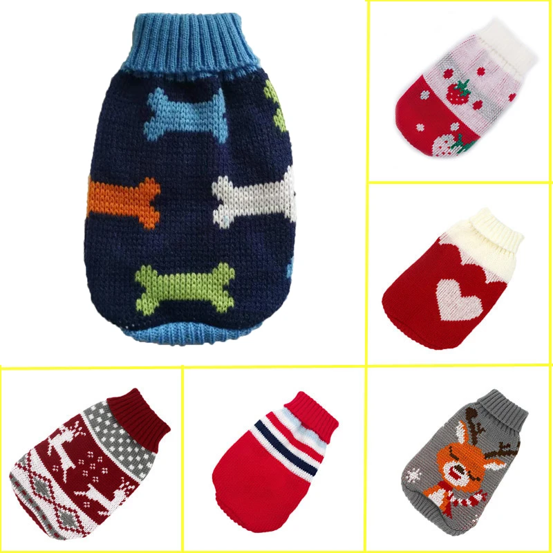 

Winter Pet Dog Sweater For Small Dogs Cats Clothes Warm Dog Turtleneck Sweater Puppy Knitted Wear Chihuahu French Bulldog Coat