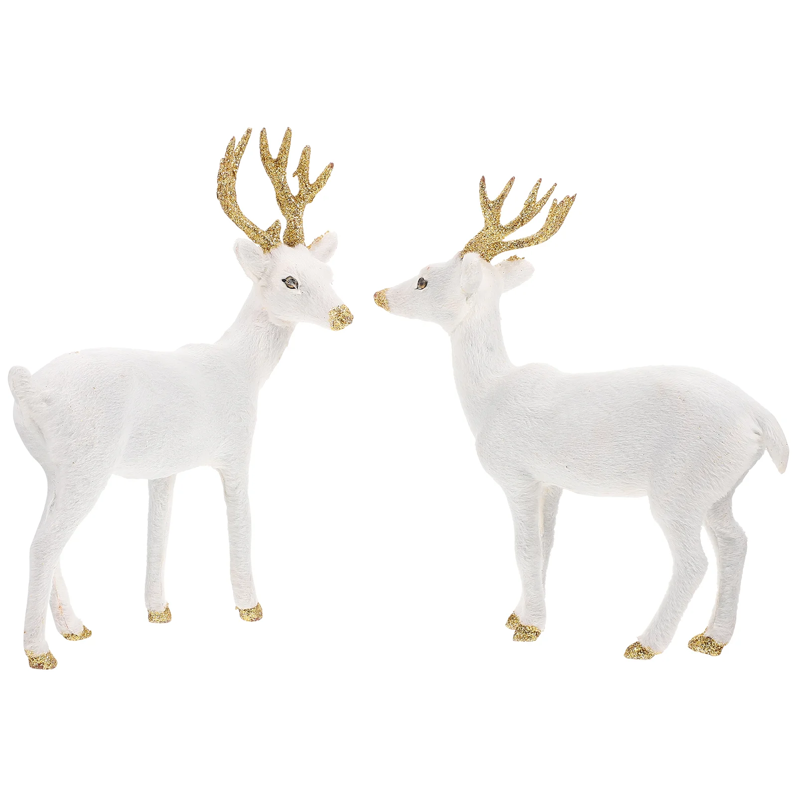 

2Pcs Simulation Sika Deer Decors Home Office Desktop Ornament Lovely Deer Figurines