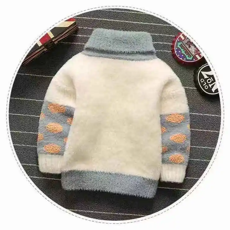 

Boys Mink Fleece Turtleneck Sweaters Children's Turtleneck Knitwear Winter Clothes Children's Thickening Base Shirt