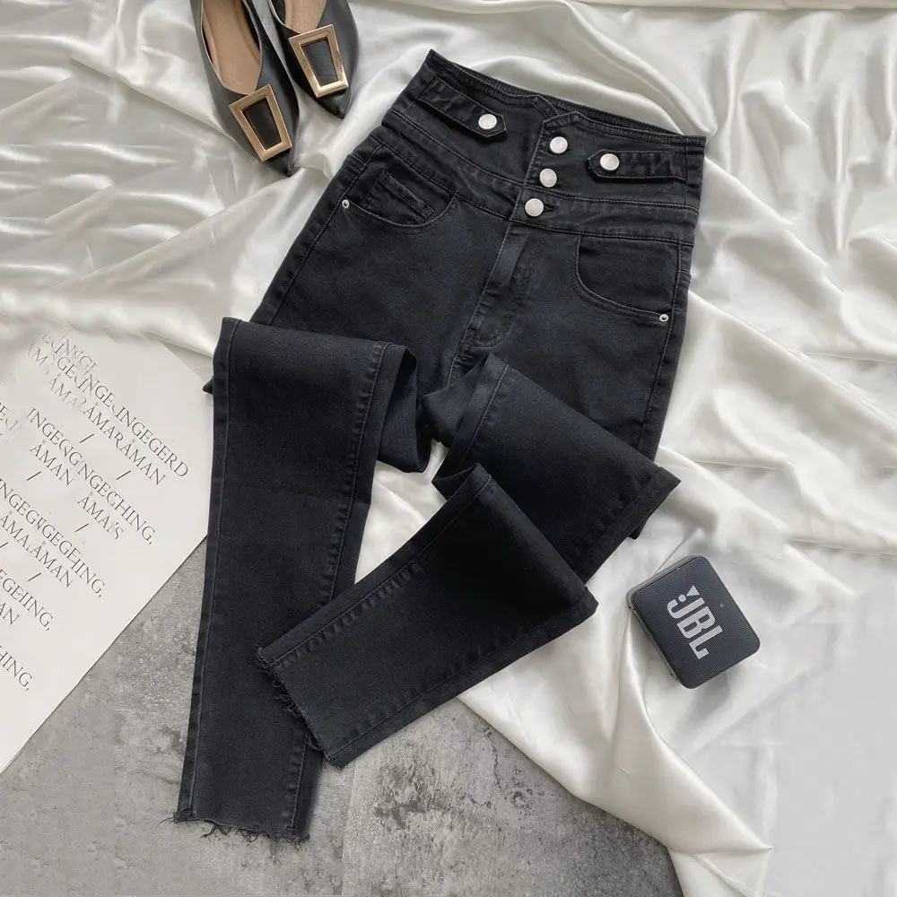 

Женские облегающие брюки с завышенной талией, Осень-зима