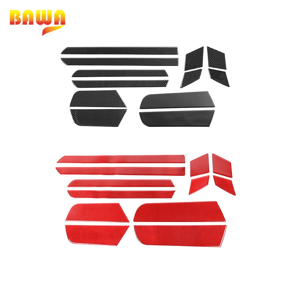 

BAWA Car Door Inner Panel Decor Cover Carbon Fiber Stickers Trim Internal Accessories for Dodge Charger 2015+