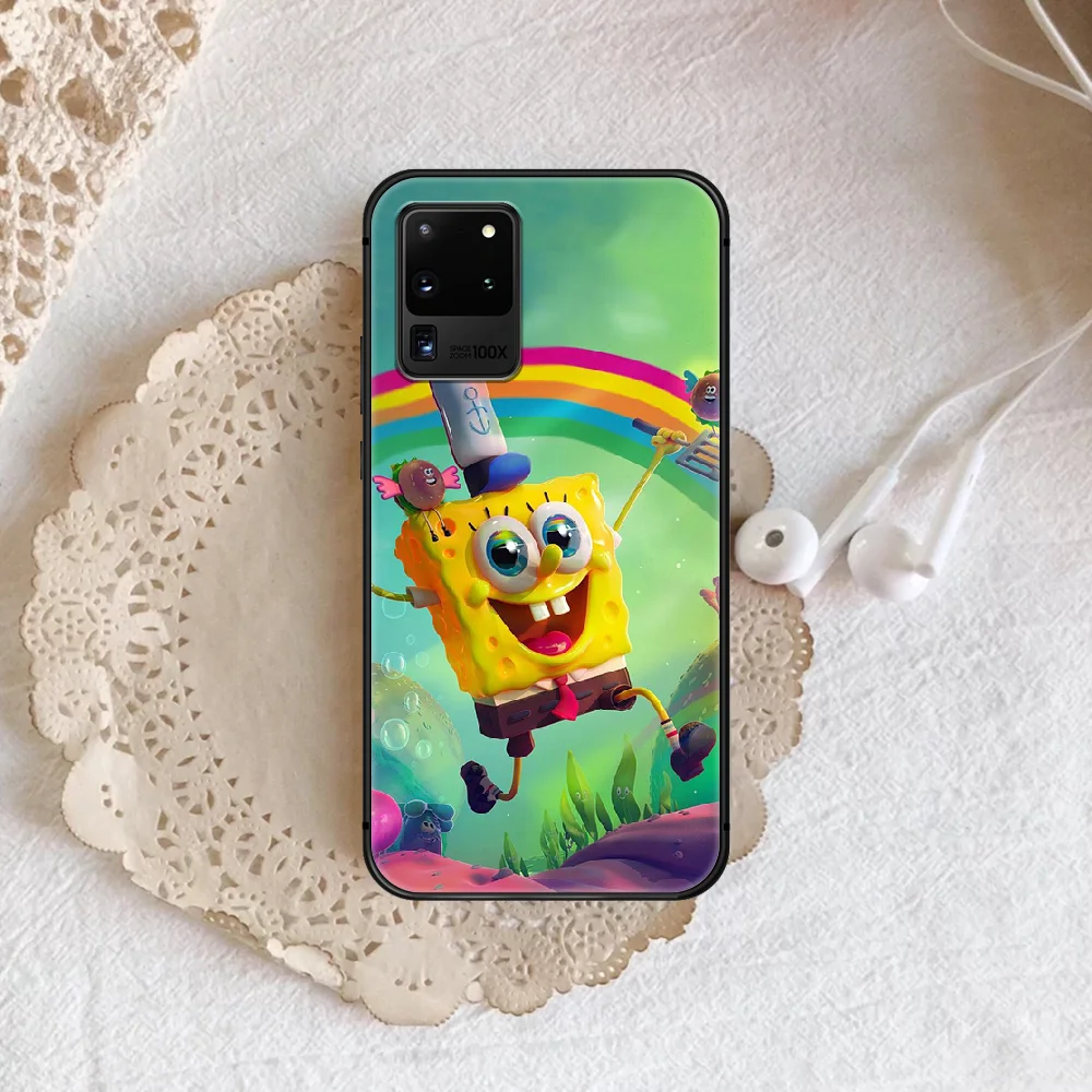 

SpongeBobs Phone Case Cover Hull For Samsung Galaxy S 7 8 9 10 e 20 FE edge uitra plus Note 9 10 20 black Coque Tpu Prime