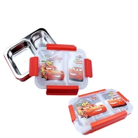 disney children tableware 304 stainless steel lunch box cartoon sealed compartment lunch box